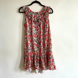 Silky, Tropical Floral-Print Mini Dress